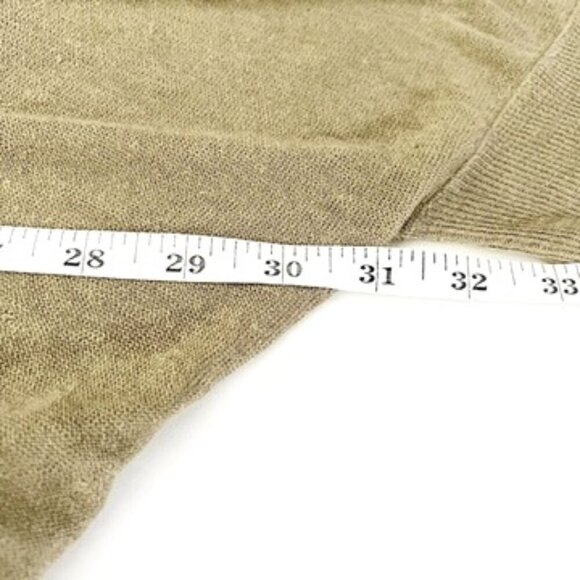 NWT DKNY Cardigan Women's M/L Olive Khaki Cropped 100% Linen Open-Front Sweater - Picture 7 of 12
